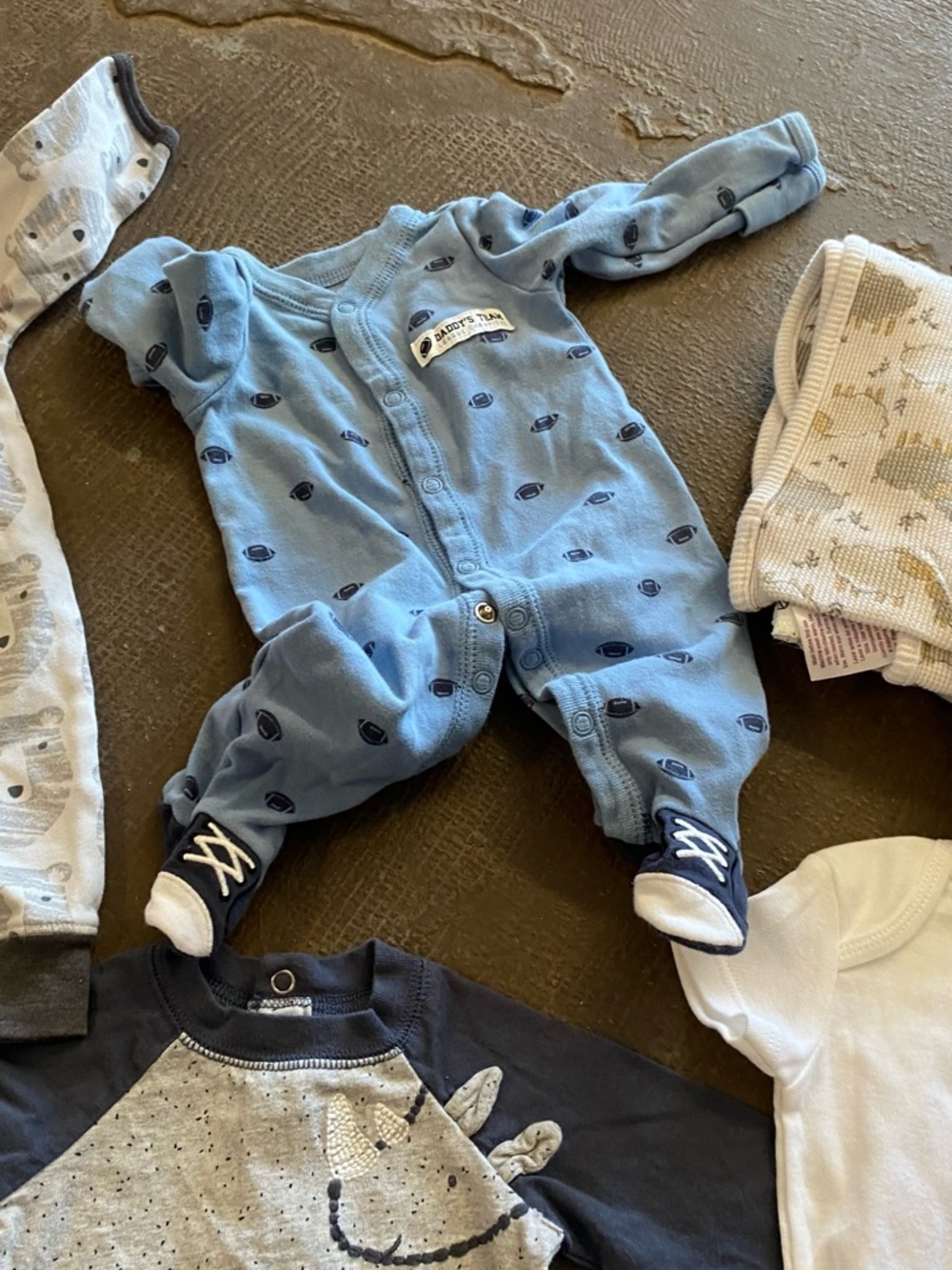 Baby Boy Mixed Clothing Bundle - Neutral Blues, Gray, Yellow - Picture 6 of 7